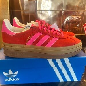 Adidas Women’s Red & Pink Gazelle Bold Platform Sneaker (NWT)